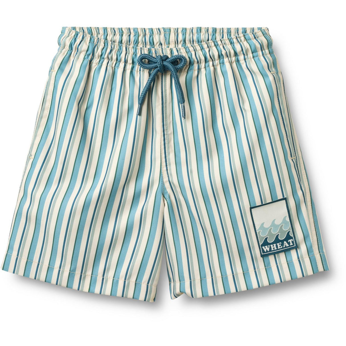 Wheat Aqua Stripe Swim Trunk Hansi Badge