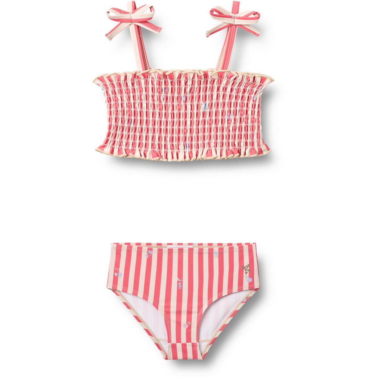 Wheat Red Stripe Flowers Bikini Carla