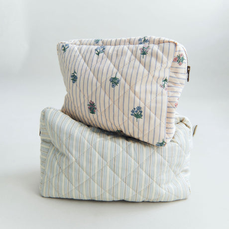 Wheat Blue Ocean Stripe Wash Väska Large Ziggi