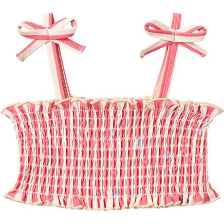 Wheat Red Stripe Flowers Bikini Carla