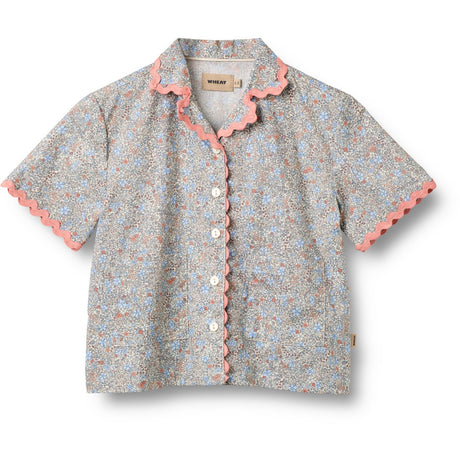 Wheat Air Blue Flowers Skjorta S/S Lace Vilma