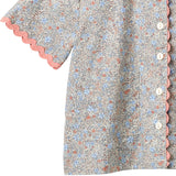 Wheat Air Blue Flowers Skjorta S/S Lace Vilma