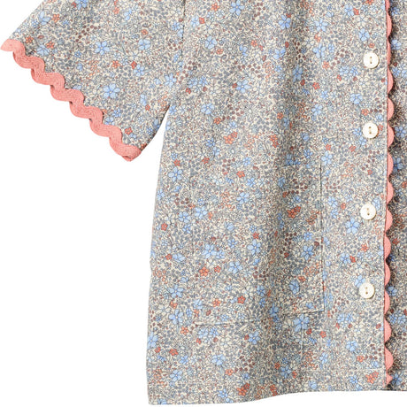 Wheat Air Blue Flowers Skjorta S/S Lace Vilma