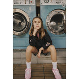 Hummel Black/Bridal Rose Shimmer Half Zip Kids