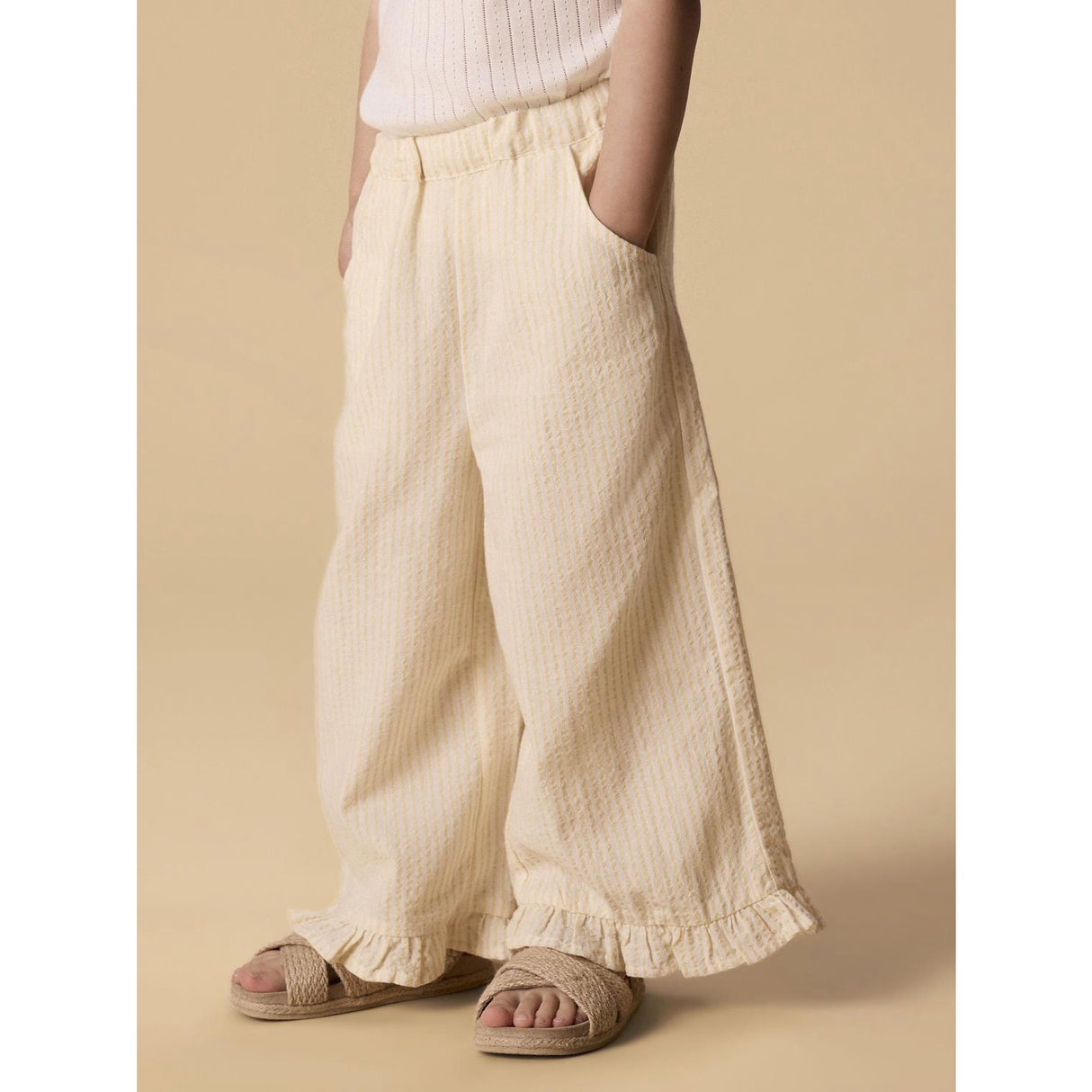 Lil'Atelier Coconut Milk Sahara Sun Nmffolly Wide Byxor Lil