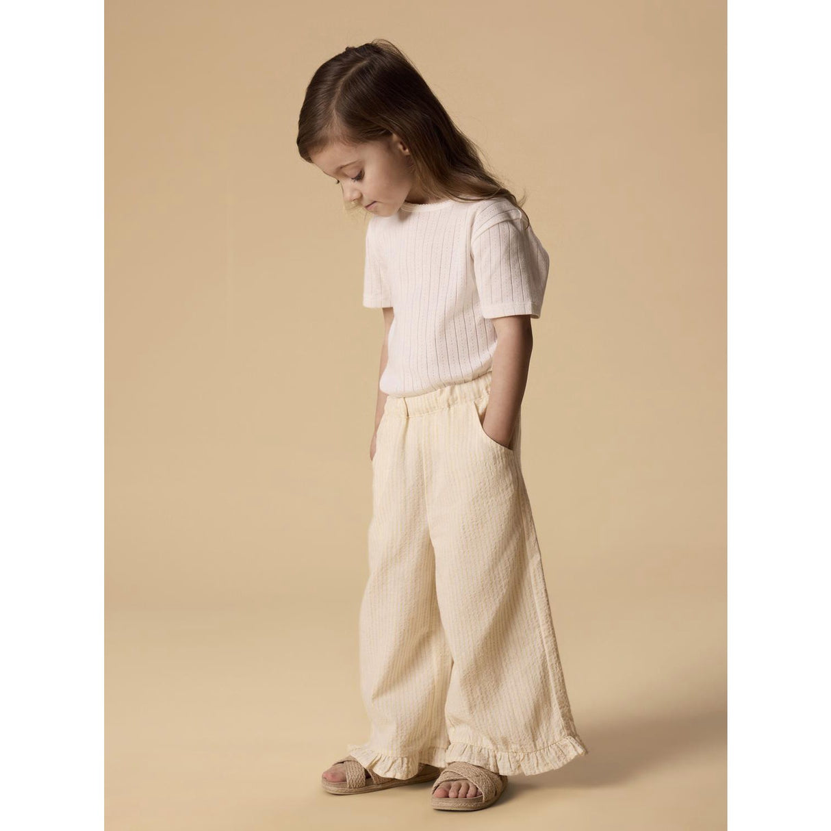 Lil'Atelier Coconut Milk Sahara Sun Nmffolly Wide Byxor Lil