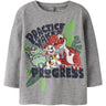 Name It Grey Melange Nmmjik Paw Ls Nreg Topp Box Noos Cplgm