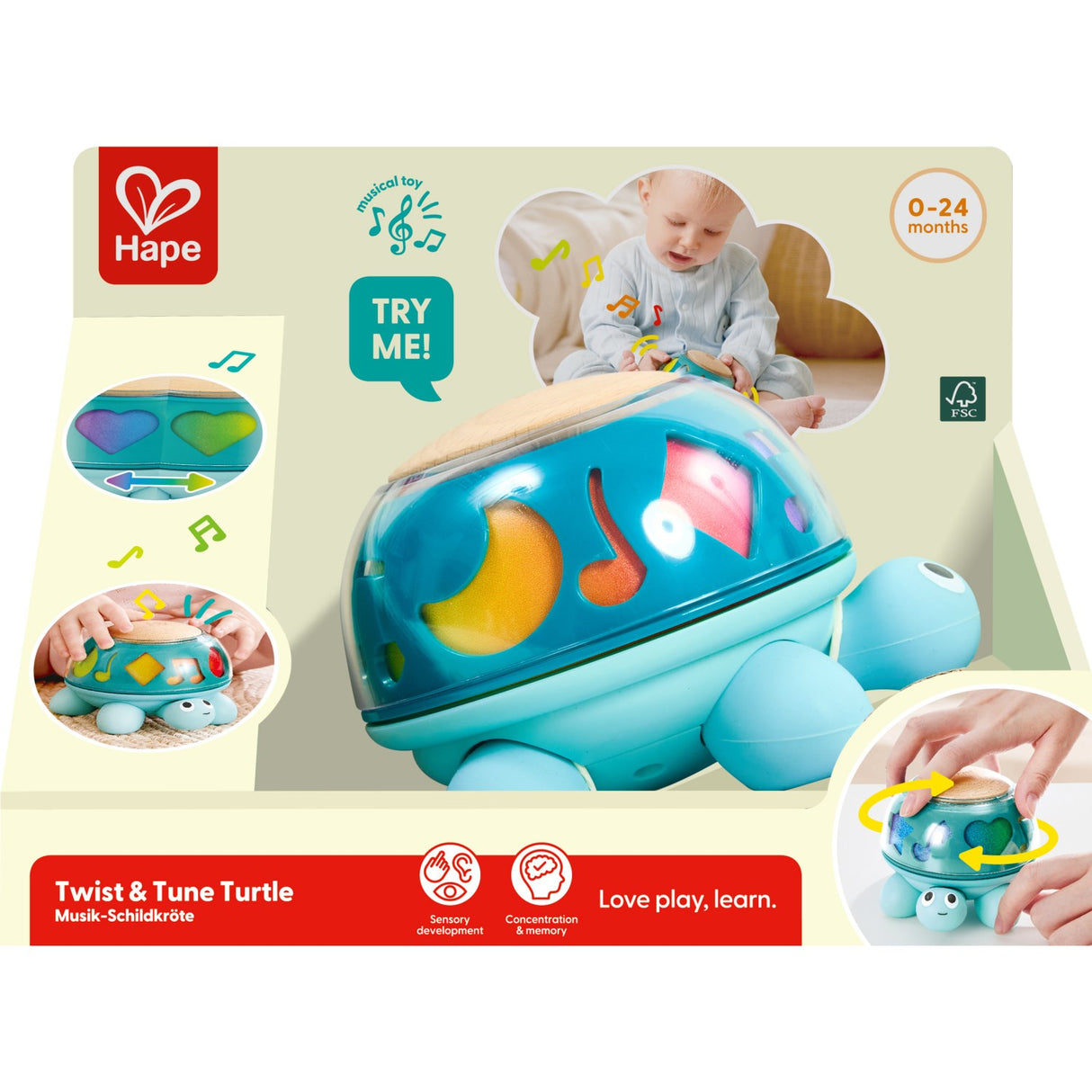 Hape Twist & Tune Musikalsk Sköldpadda