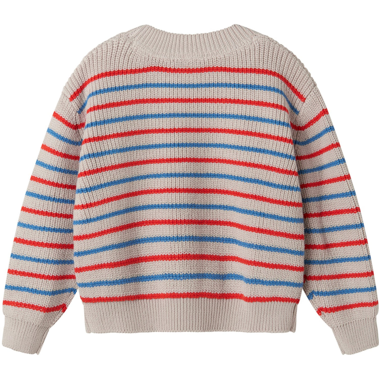 MarMar Cotton Knit EA Stripe Tomato Mix Stripe Teno Stickad Blus