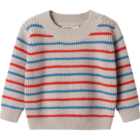 MarMar Cotton Knit EA Stripe Tomato Mix Stripe Teno B Stickad Blus
