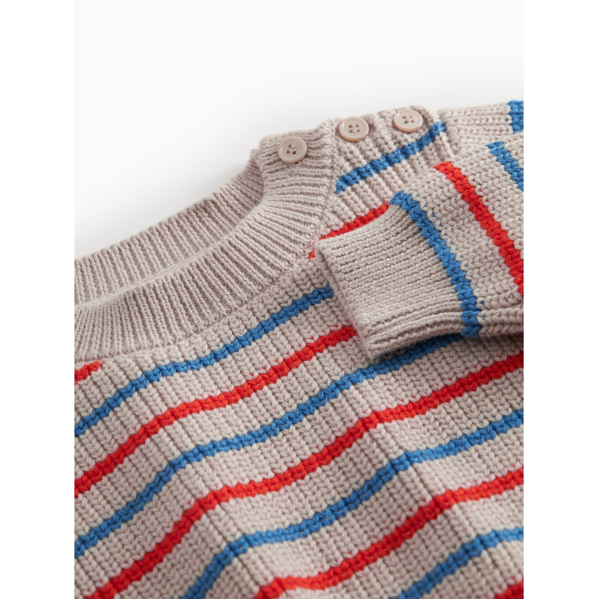 MarMar Cotton Knit EA Stripe Tomato Mix Stripe Teno B Stickad Blus