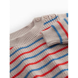 MarMar Cotton Knit EA Stripe Tomato Mix Stripe Teno B Stickad Blus
