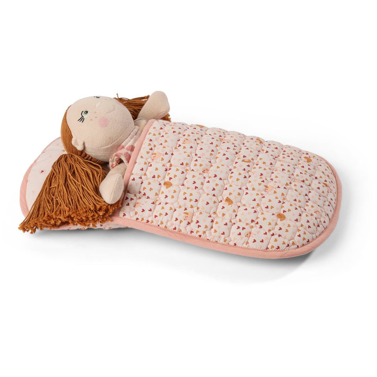 Smallstuff Soft Rose Hearts And Birds Sleeping Väska Och Kudde