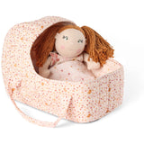 Smallstuff Soft Rose Hearts And Birds Docka Carrier, Kudde Och Täcke