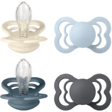 Bibs Ivory/Baby Blue/Petrol/Iron Napp Supreme 4-Pack Silikon