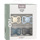 Bibs Ivory/Baby Blue/Petrol/Iron Napp Supreme 4-Pack Silikon