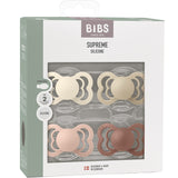 Bibs Ivory/Vanilla/Blush/Woodchuck Napp Supreme 4-Pack Silikon
