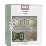 Bibs Sand/Sage/Hunter Green/Dark Oak Napp Supreme 4-Pack Silikon