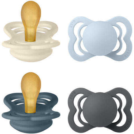 Bibs Ivory/Baby Blue/Petrol/Iron Napp Supreme 4-Pack Latex