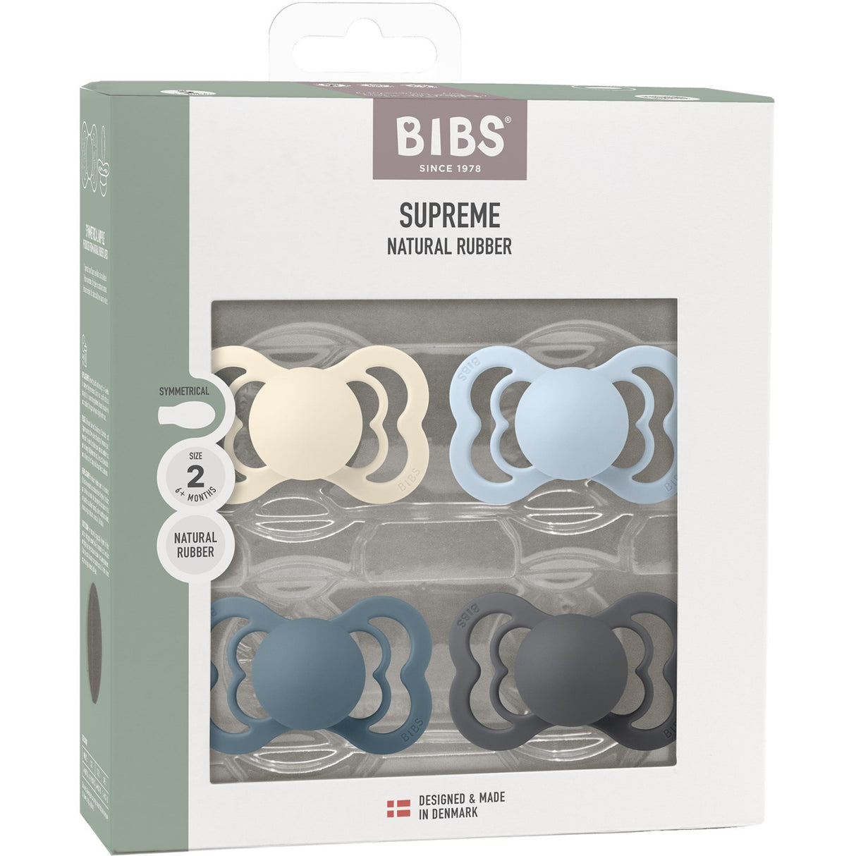 Bibs Ivory/Baby Blue/Petrol/Iron Napp Supreme 4-Pack Latex