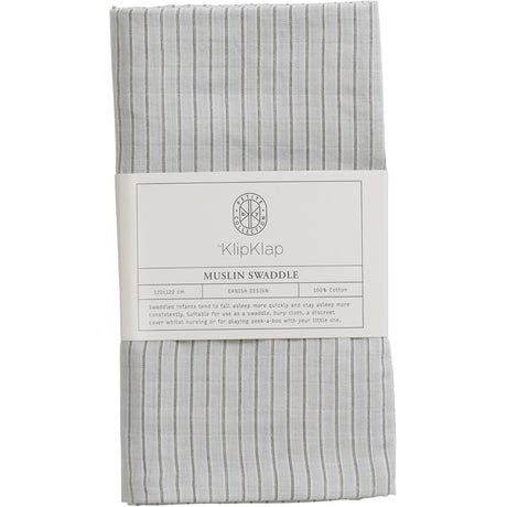 by KlipKlap Moon Grey Alfred Stripe Muslinfilt