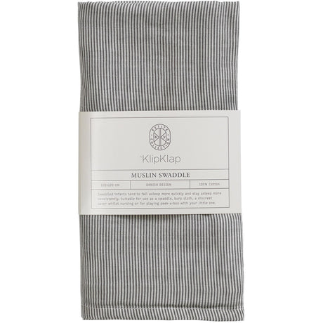 by KlipKlap Steel Grey Emil Stripe Muslinfilt