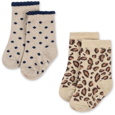 Konges Sløjd Leo/Dot 2 Pack Leo Och Dot Glitter Jacquard Strumpor