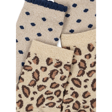 Konges Sløjd Leo/Dot 2 Pack Leo Och Dot Glitter Jacquard Strumpor