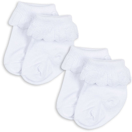 Konges Sløjd Optic White 2 Pack Frill Strumpor