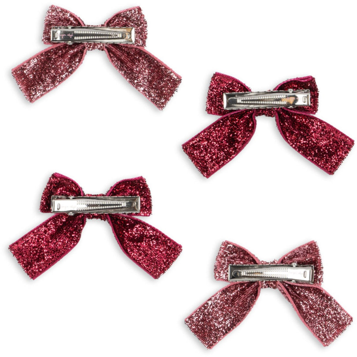 Konges Sløjd Pink Mix 4 Pack Glitter Rosett Hair Clips
