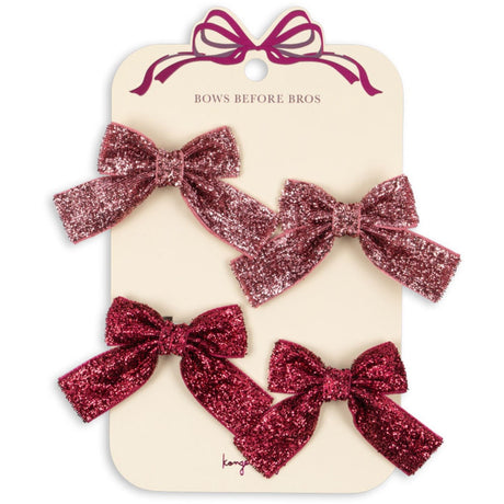 Konges Sløjd Pink Mix 4 Pack Glitter Rosett Hair Clips