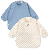 Konges Sløjd Navy Dot/Rain Washed 2 Pack Dinner Haklapp Med Ärmar