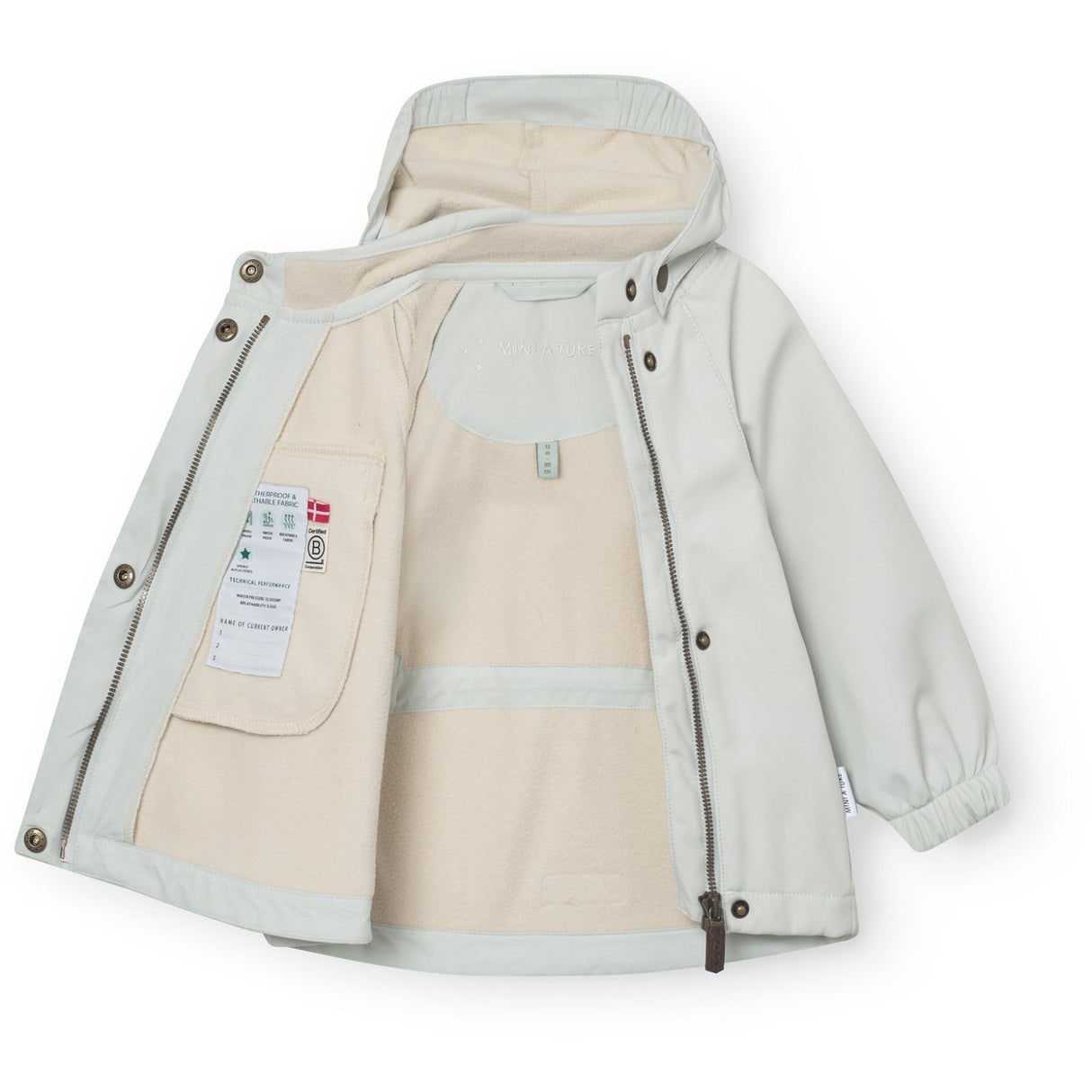 Mini A ture Frosted Mint Matwai Softshell Jacket. Grs