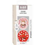 Bibs Blossom/Candy Apple Napp Studio Colour 2-Pack Polka Anatomical Latex