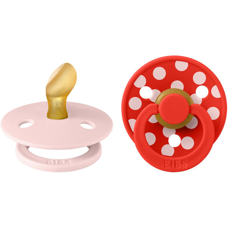 Bibs Blossom/Candy Apple Napp Studio Colour 2-Pack Polka Anatomical Latex