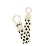 Bibs Ivory Black Studio Napp Clip Loop Polka Ivory Black