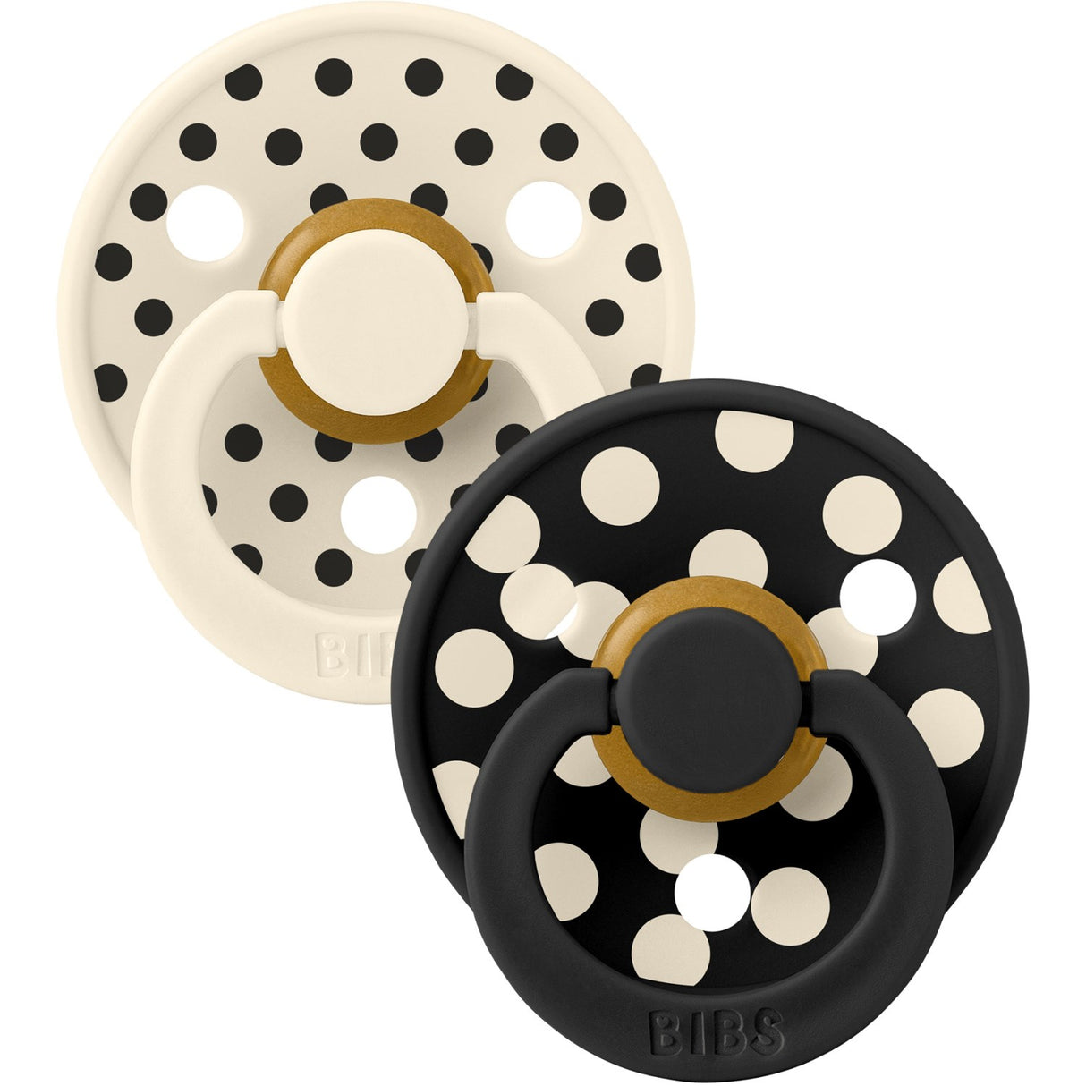 Bibs Ivory/Black Napp Studio Colour 2-Pack Polka Latex