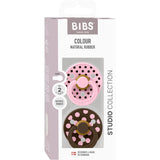 Bibs Baby Pink/Mocha Napp Studio Colour 2-Pack Polka Latex