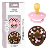 Bibs Baby Pink/Mocha Napp Studio Colour 2-Pack Polka Latex