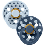 Bibs Baby Blue/Steel Blue Napp Studio Colour 2-Pack Polka Latex