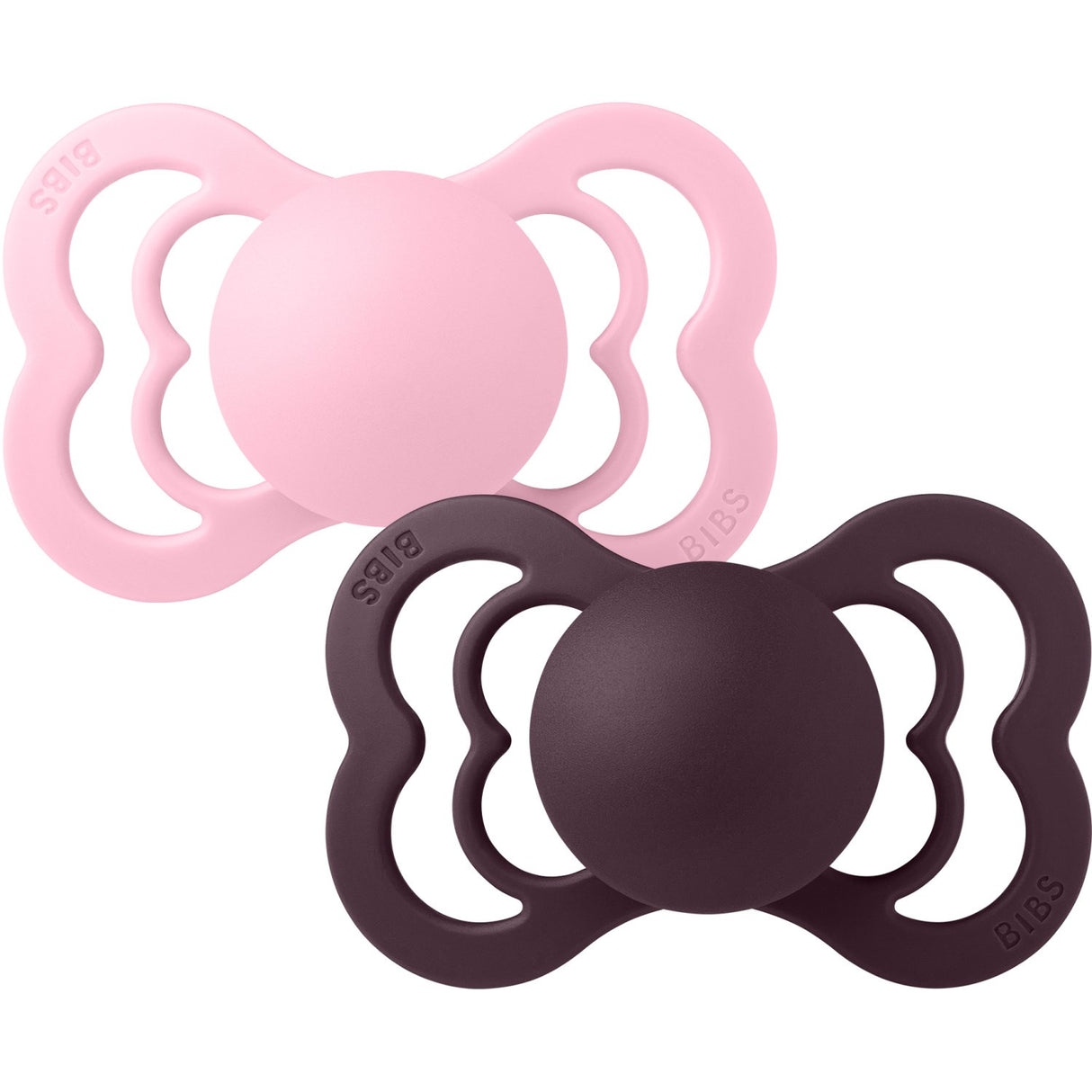 Bibs Baby Pink/Plum Napp Supreme 2-Pack Silikon