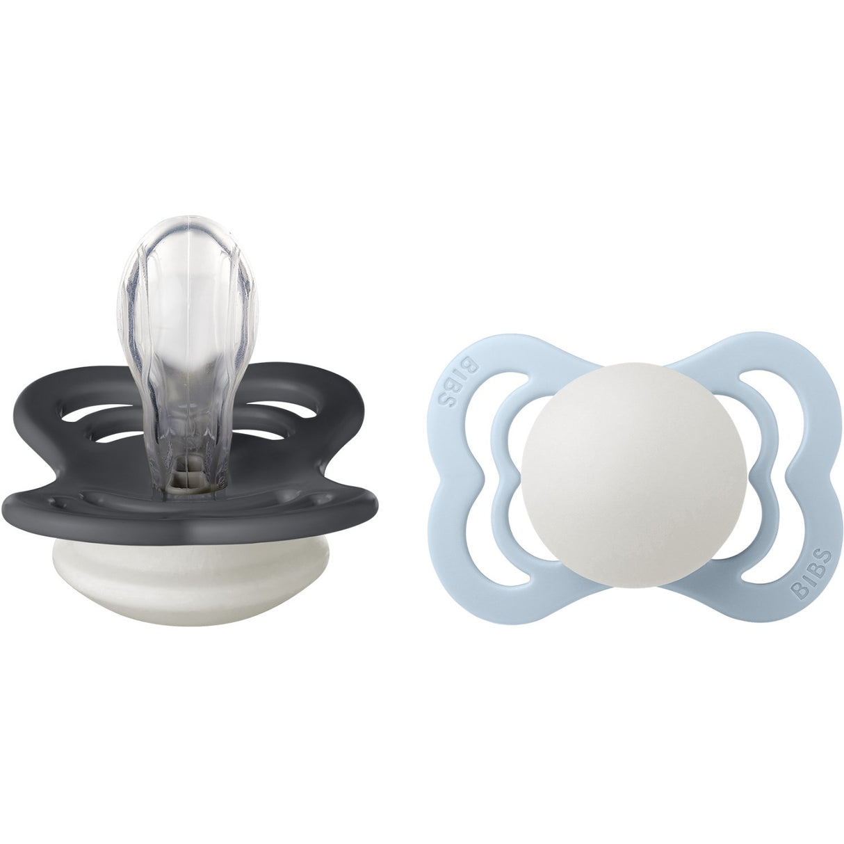 Bibs Iron Glow/Baby Blue Glow Napp Supreme 2-Pack Silikon