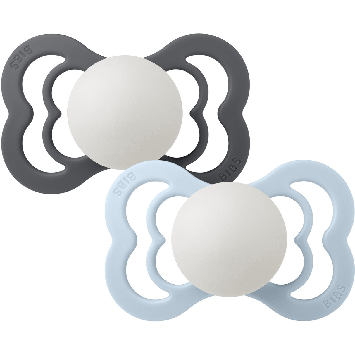 Bibs Iron Glow/Baby Blue Glow Napp Supreme 2-Pack Silikon