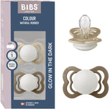 Bibs Vanilla Glow/Dark Oak Glow Napp Supreme 2-Pack Silikon