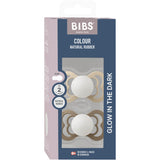 Bibs Vanilla Glow/Dark Oak Glow Napp Supreme 2-Pack Silikon