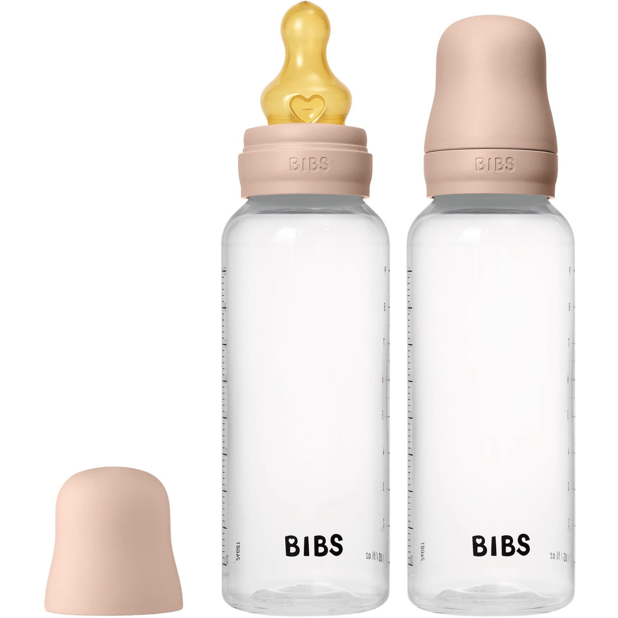 Bibs Blush Baby Flaska Round Latex 2-Pack 270 Ml Medium Flow