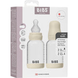 Bibs Ivory Glass Baby Flaska Round Silikon 2-Pack 120 Ml Slow Flow