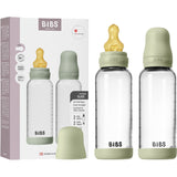 Bibs Sage Glass Baby Flaska Round Latex 2-Pack 240 Ml Medium Flow