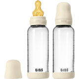 Bibs Ivory Glass Baby Flaska Round Latex 2-Pack 240 Ml Medium Flow
