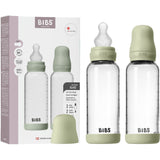 Bibs Sage Glass Baby Flaska Round Silikon 2-Pack 240 Ml Medium Flow